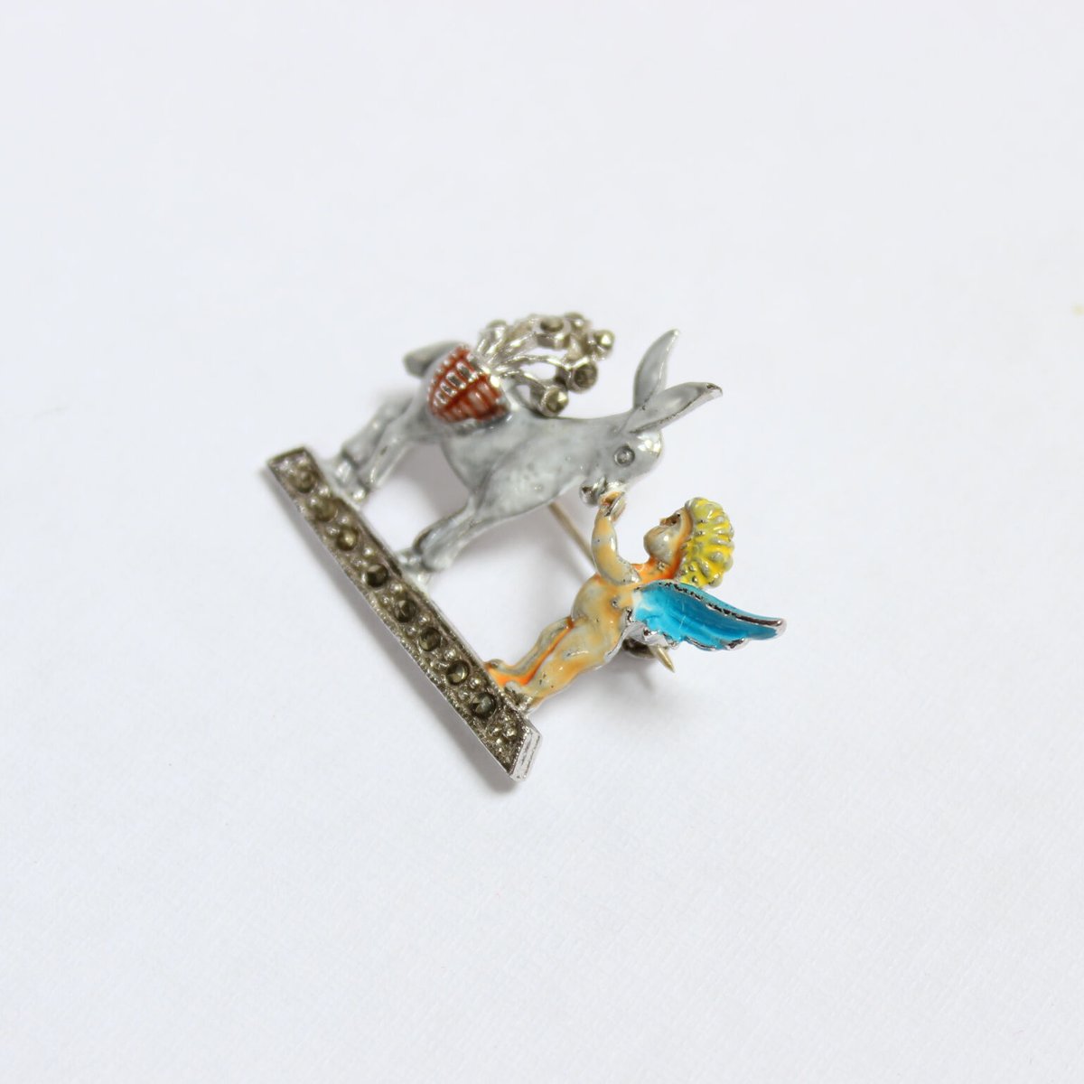 vintage】訳あり クリスチャンラクロワ エナメル蝶ブローチ 希少