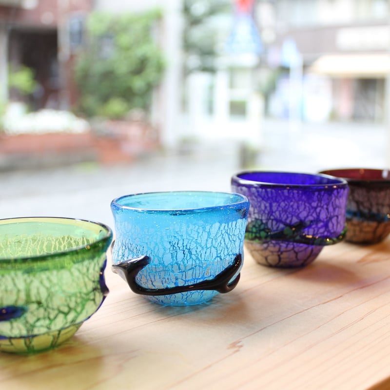 琉球ガラス 稲嶺盛吉 ショットグラス 泡盛グラス 琉球ガラス 稲嶺盛吉