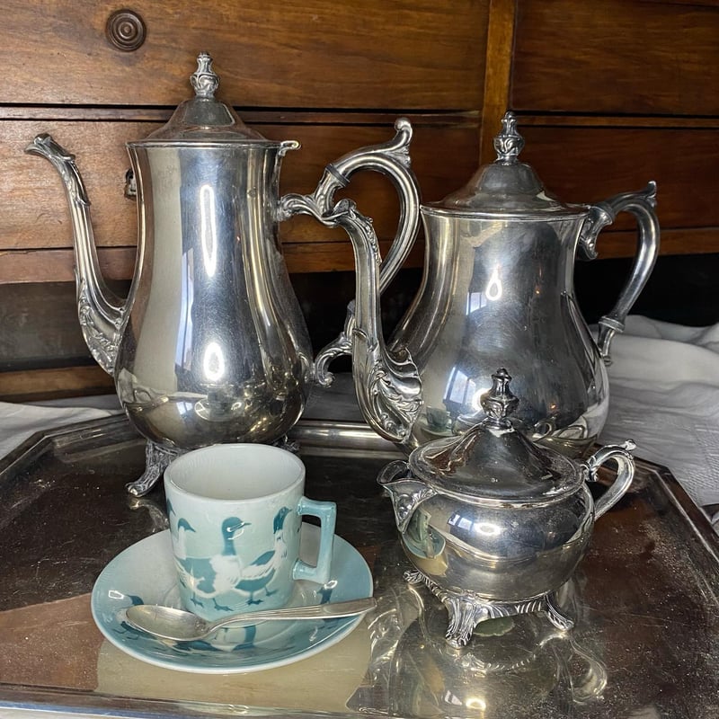 銀製ティーサーバー、3点セット