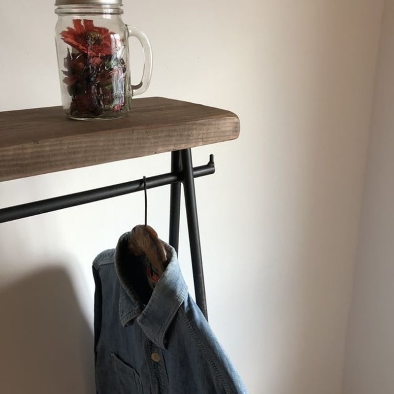 数量限定 2D-M5 / 2段棚 ハンガーラック アイアン インダストリアル 古