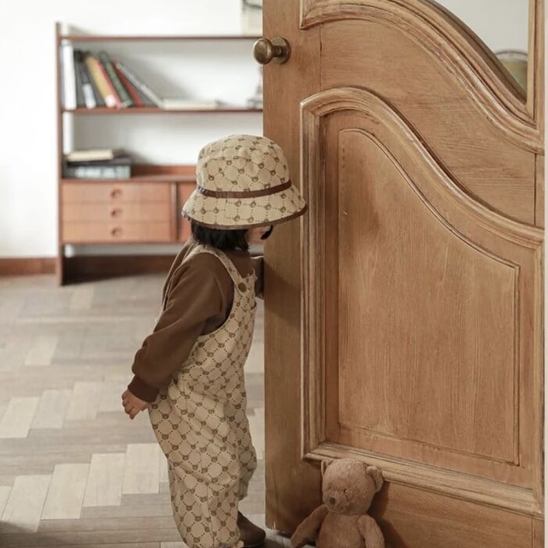 くま柄パターンオーバーオール(2273) | こどもふく🧸mocokids