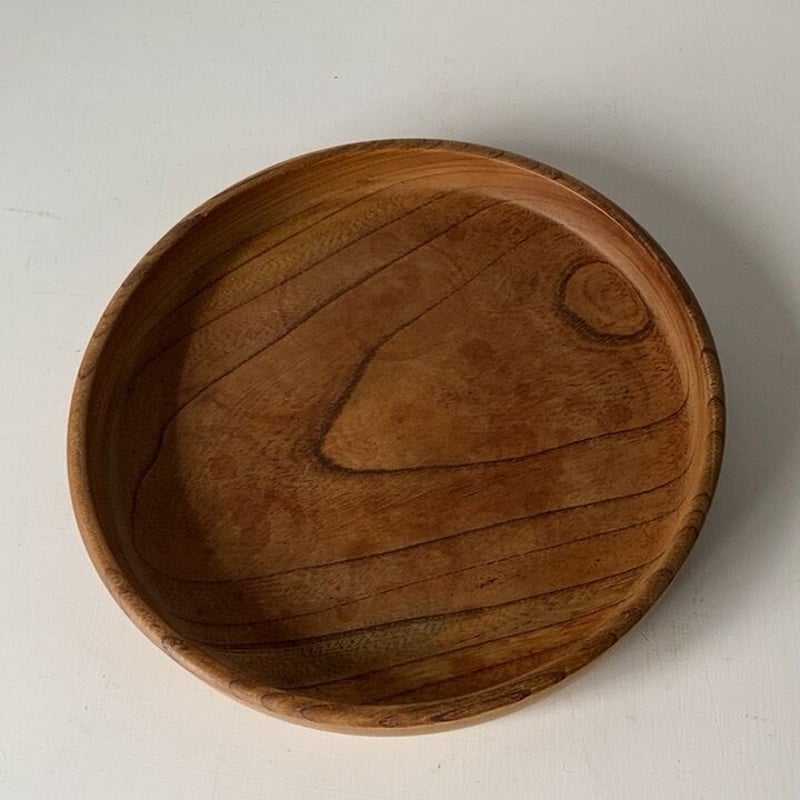 欅 くり抜き 丸盆 木製トレー 約26cm やや小さめサイズ感 ナチュラル