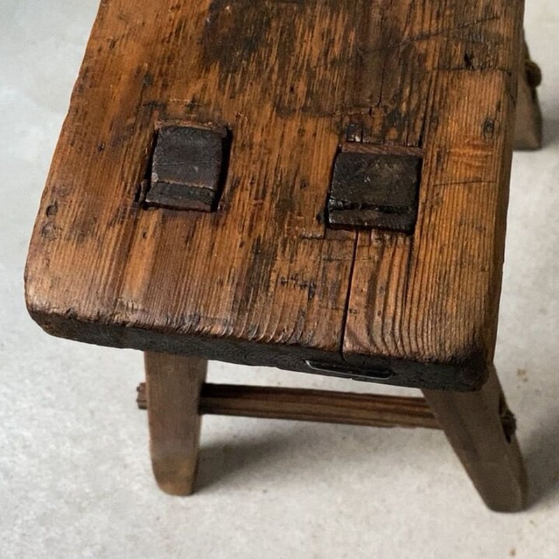 アンティーク クラフトチェア 小型 昭和期 木製腰掛け 農家の椅子 作業