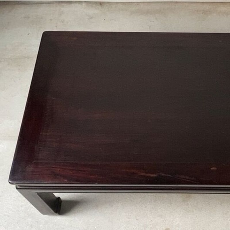 唐木紫檀材の小さな座卓 幅約79cm 直線のシンプルデザイン