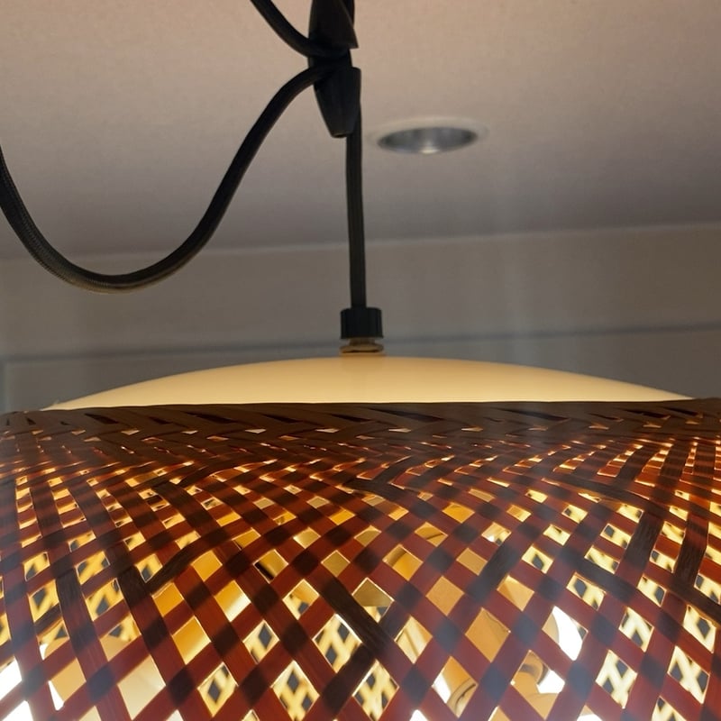 yamagiwa ヤマギワ 近藤昭作 「竹のあかり」3灯タイプ 横楕円型 竹製