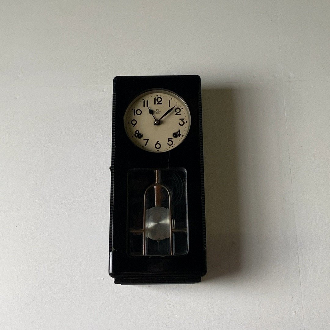 佐藤時計 地球鶏印 1950年前後 ヴィンテージクロック 柱時計 壁掛け