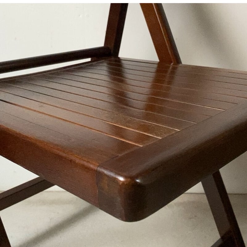 木製無垢材フォールディングチェア 80s90sヴィンテージ折り畳み椅子