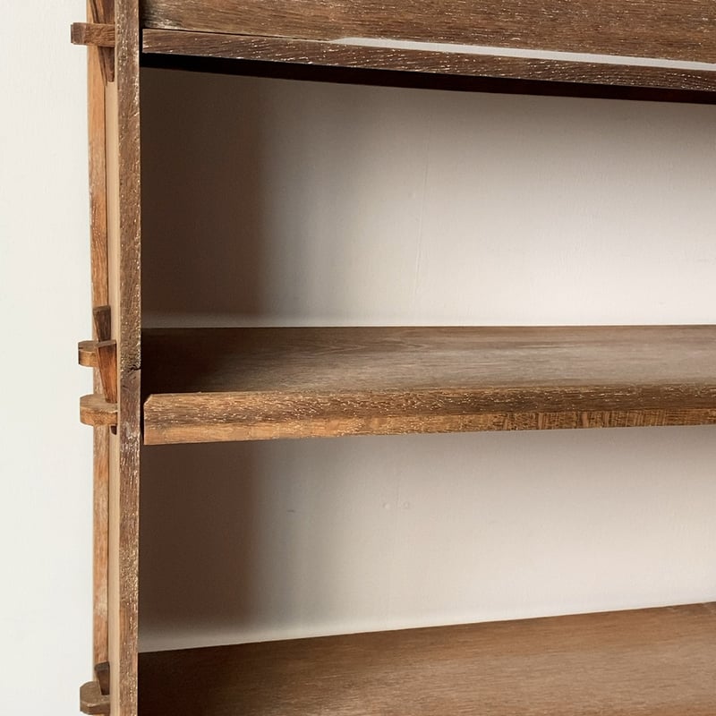木製無垢材 1950s ヴィンテージ 楔(くさび)の本棚 小さめ 4段 オープン