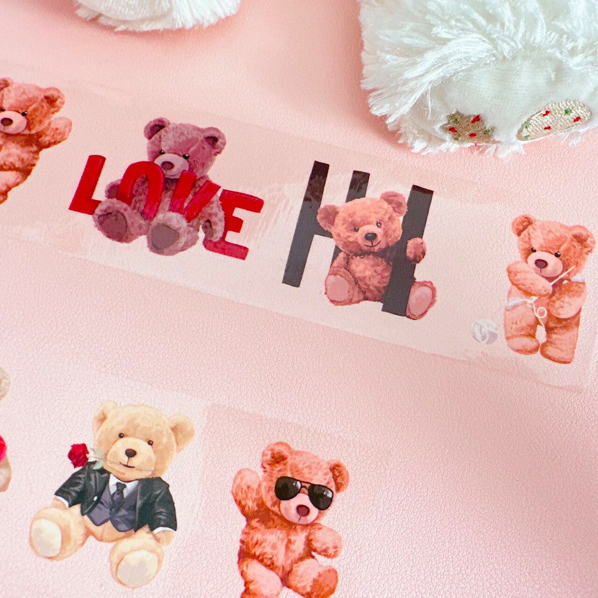 LOVEテディーベア クリア OPPテープ | ハル×文具女子の文具専門店