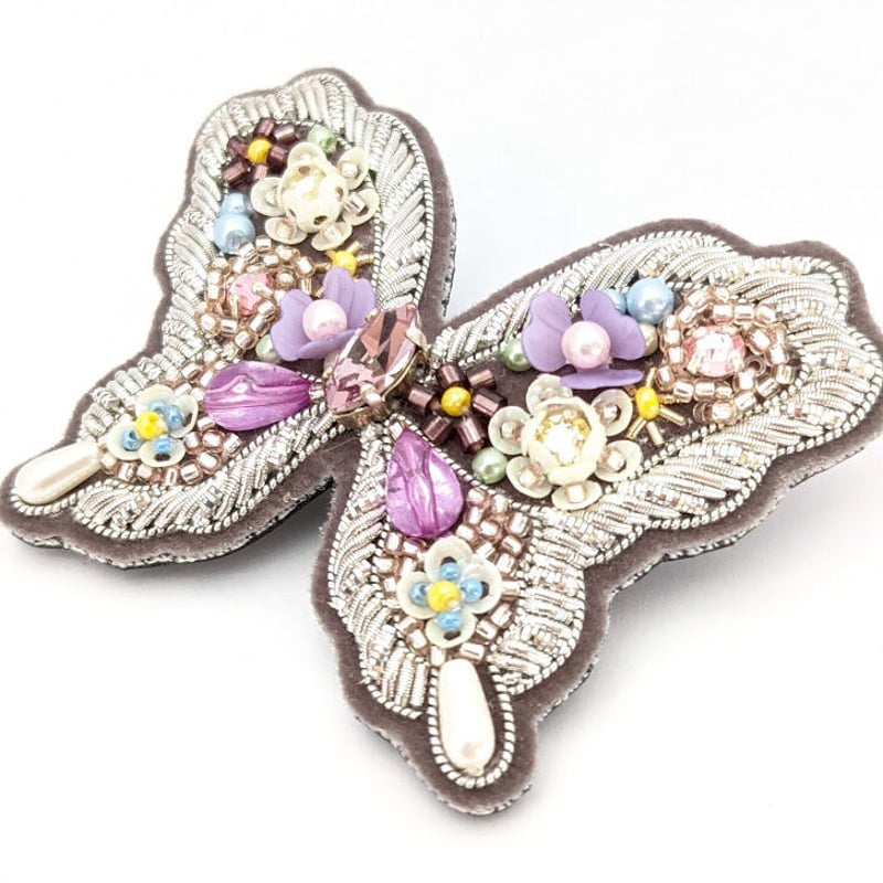 フラワーバタフライブローチ シルバー | tilia