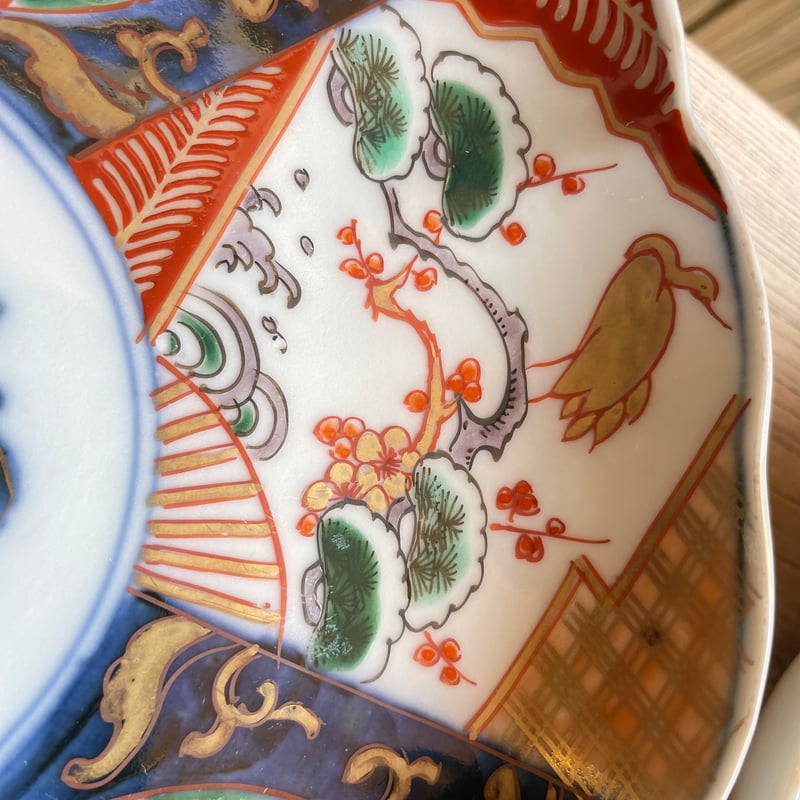 蔵出し!! 古伊万里 錦手 色絵小皿 松竹梅模様 江戸期? 12客 現状品