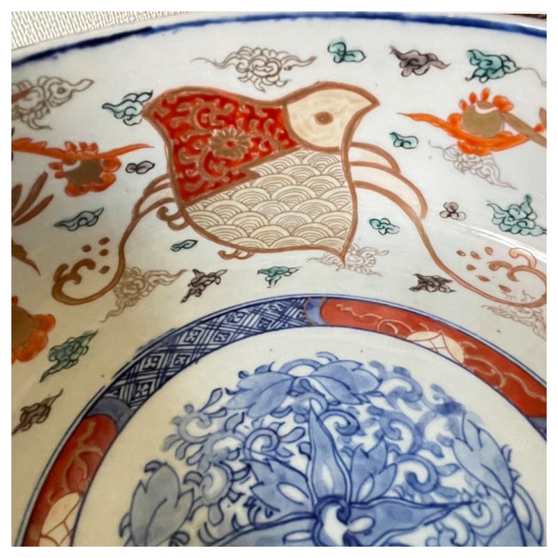 古伊万里 色絵三鉢 波千鳥文様 幕末〜明治 | れいゆぅる rayures