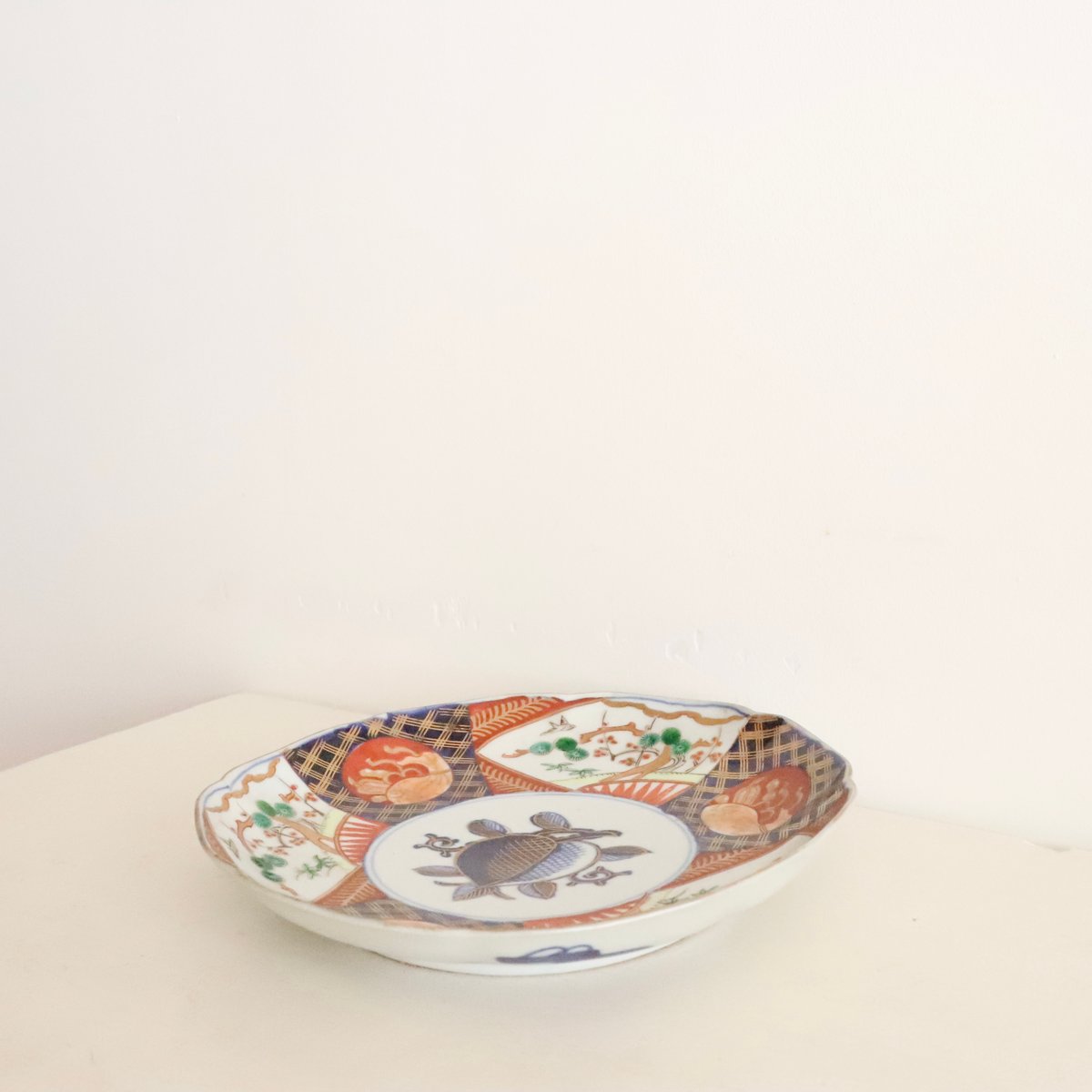 極美品明治時代初期～大正時代末期頃時代伊万里焼特大55センチ鹿絵図