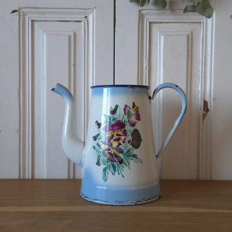 JAPY ホーロー パンジー柄 コーヒーポット JAPY ホーロー パンジー柄