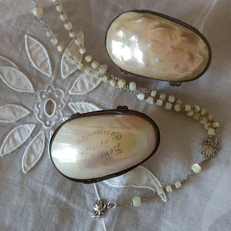 フランスアンティークマザーオブパールロザリオケース フランス