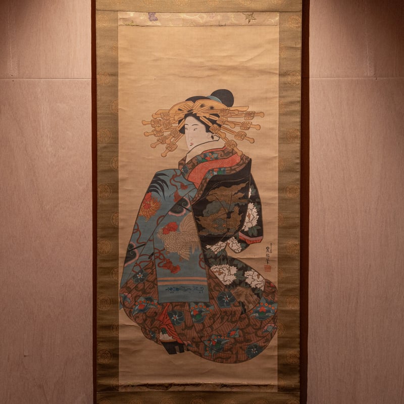 日本時代の掛け軸その 肉筆保証 激安骨董品 X1123C16-9 日本時代の掛け軸