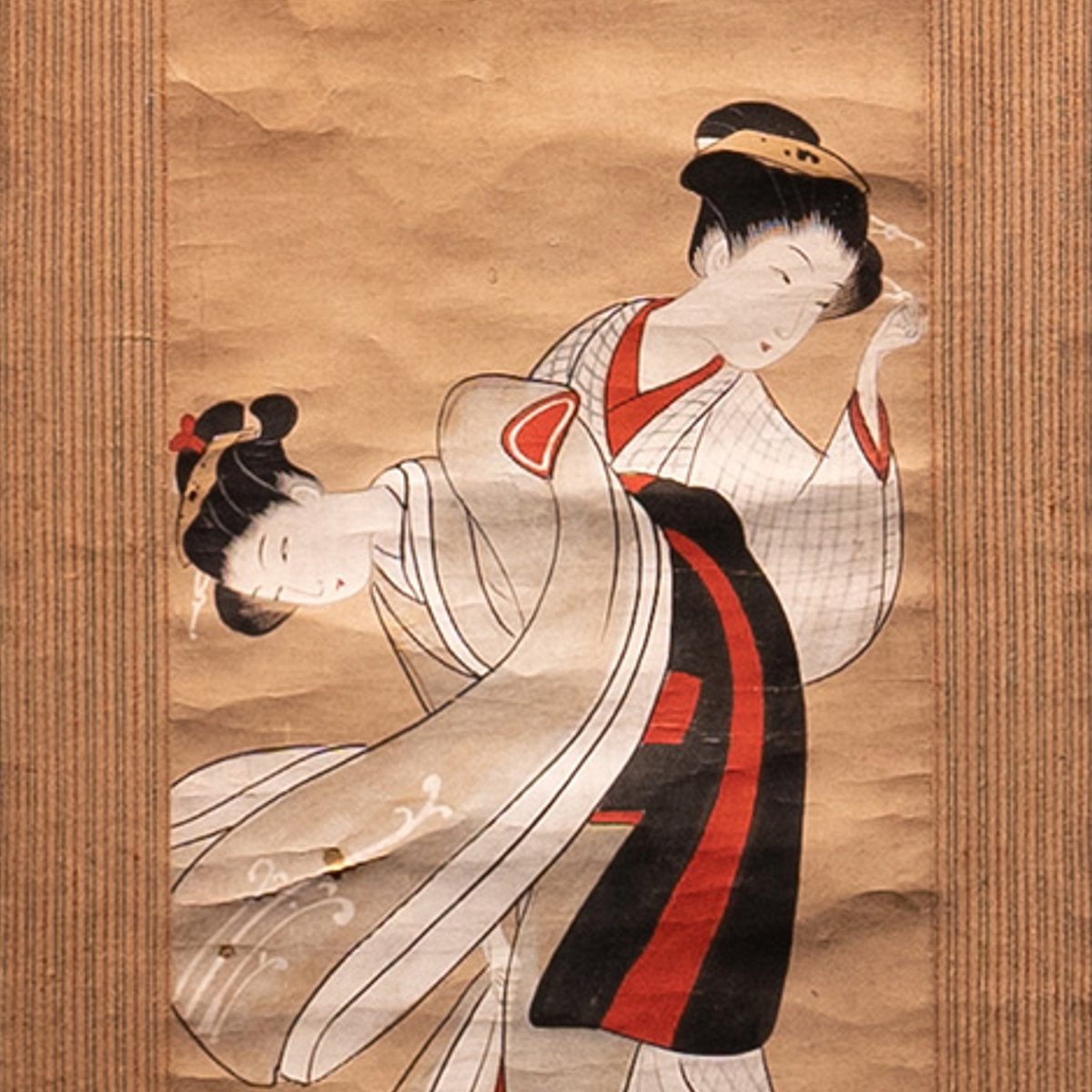 裸婦、美人画、絵画F4、風の中、W、山本英二、真作、肉筆、高塚省吾、