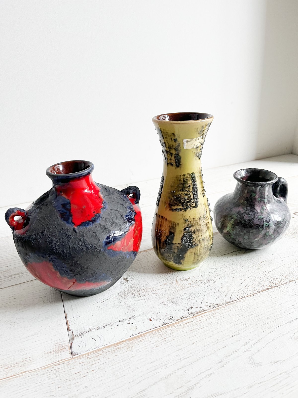 廃盤 レア オイバトイッカ ファウナ 花瓶 器 ガラス 16cm ブラウン