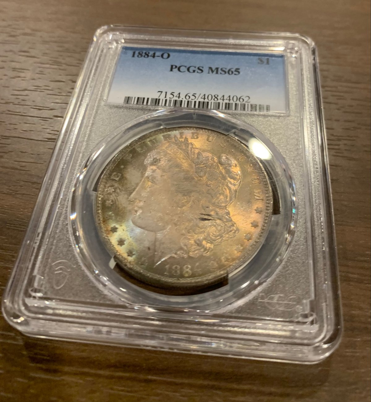 レインボートーン・両面】PCGS鑑定MS65 1884-O モルガンダラー