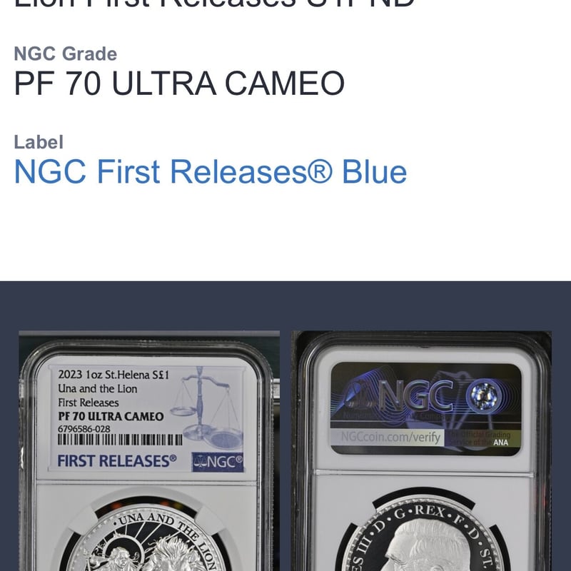 2023年 Una and the Lion シルバー ウナとライオン 2023年 Una and the