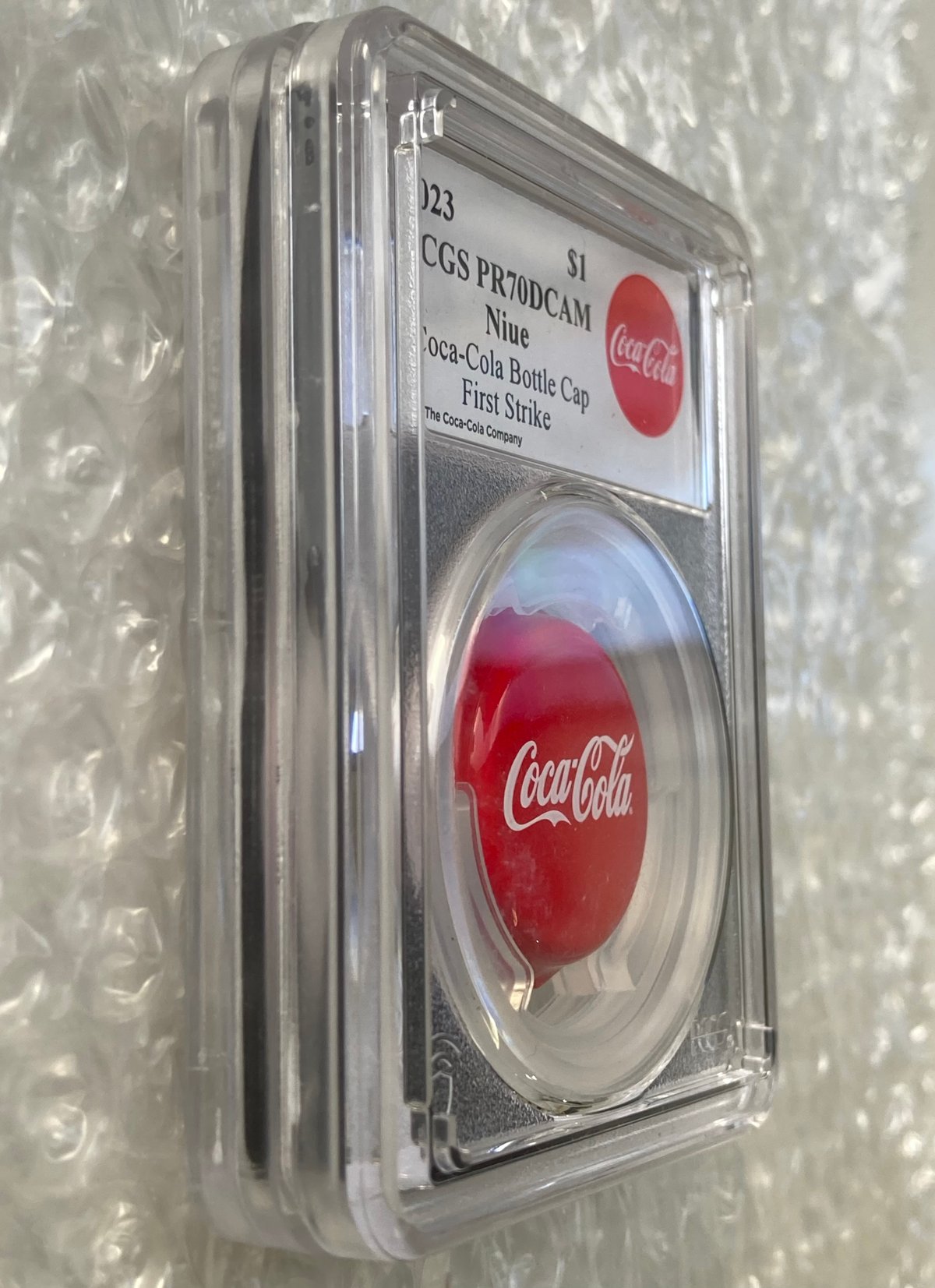 PCGS鑑定70+FS】ニウエ国 1ドル コカコーラ ボトルキャップ 銀貨