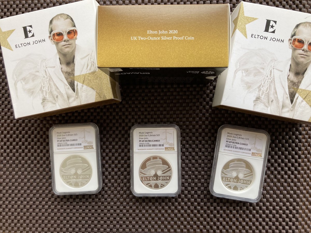 ミュージック レジェンド・エルトン ジョン純銀 1オンス 銀貨