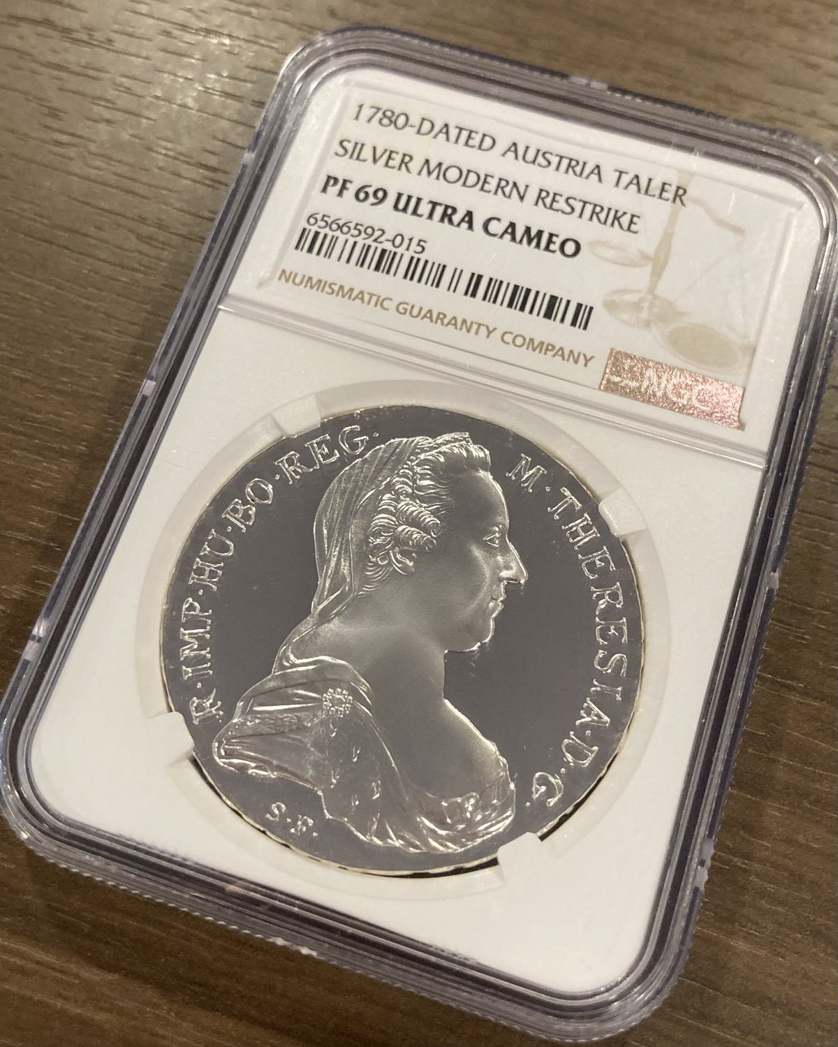 NGC鑑定PF69UC】プルーフ表記 1780年付 マリアテレジア ターラー銀貨