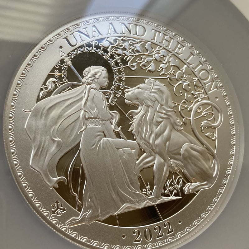 世界で7枚 【NGC鑑定PF70】5オンス銀貨・全身デザイン ウナとライオン