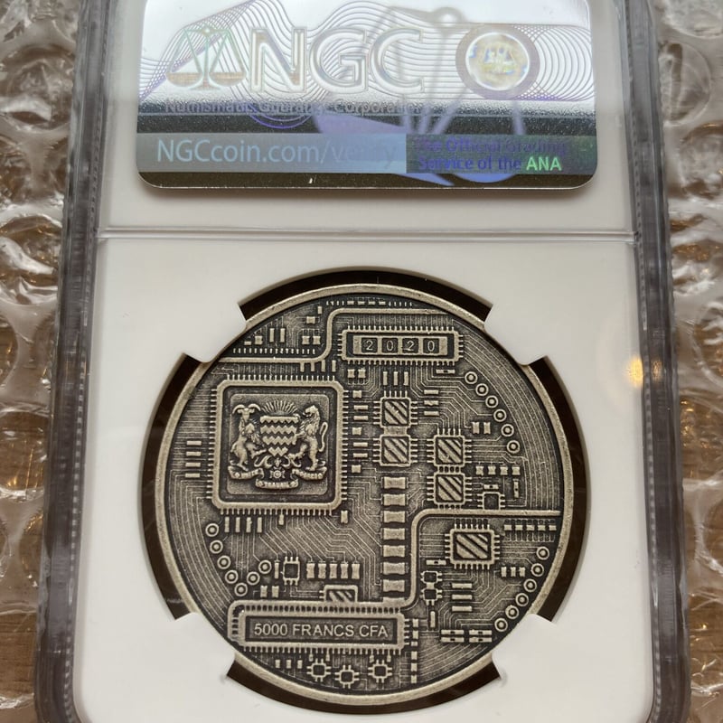 NGC鑑定・MS70】 ビットコイン モチーフ チャド共和国 CFAフラン