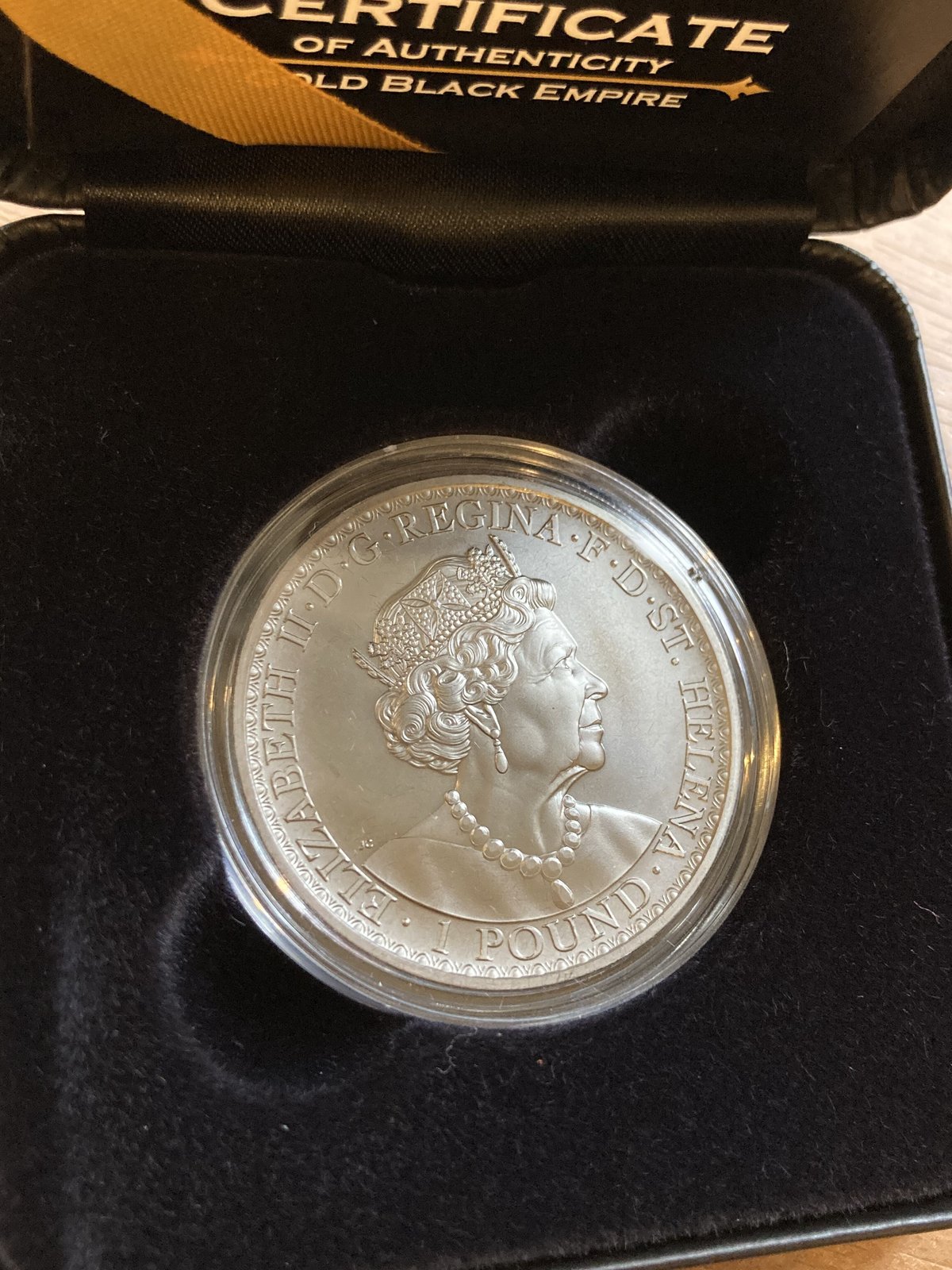 2022年 セントヘレナ ウナとライオン ゴールドブラックエンパイア 銀貨