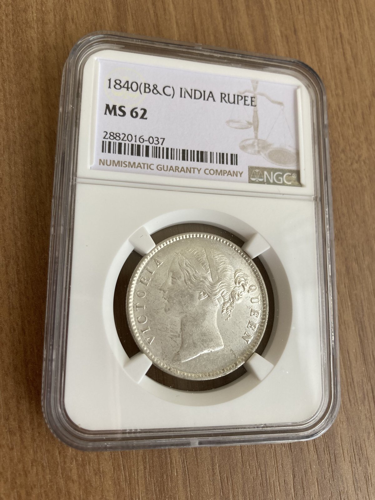 g*i様 インド AH1335/6年 1ルピー銀貨 ハイデラバードNGCグレード g*i