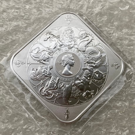 銀貨 英国 ロイヤルミント クイーンズビーストコンプリーター 四角型 1
