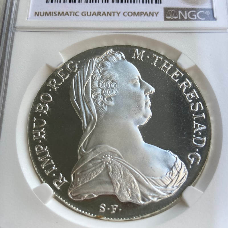 NGC鑑定PF67】プルーフ表記 1780年付 マリアテレジア ターラー銀貨