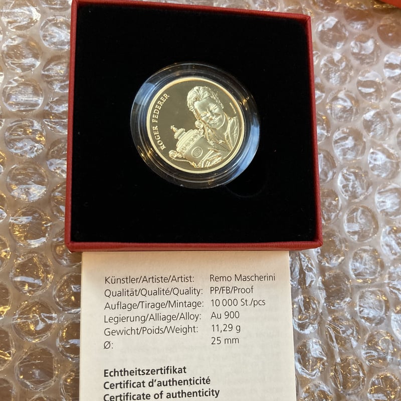 金貨・プルーフコイン版】ロジャーフェデラー ゴールドコイン スイス