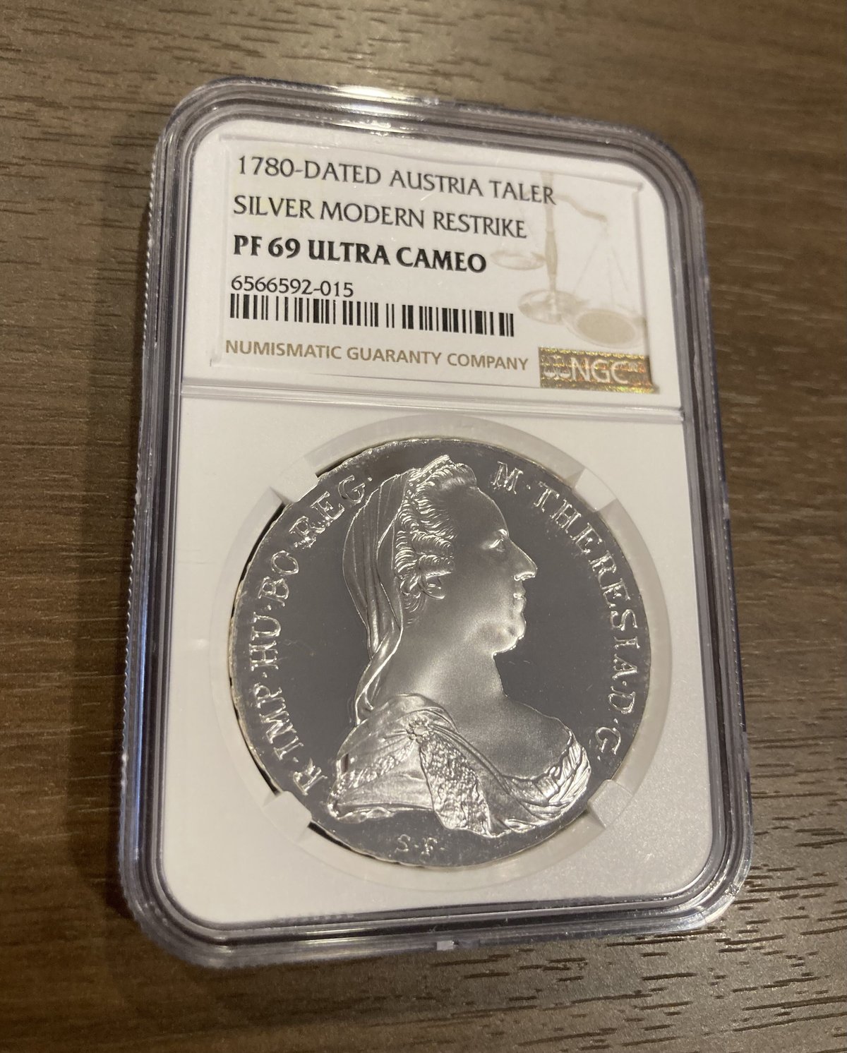 NGC鑑定PF69UC】プルーフ表記 1780年付 マリアテレジア ターラー銀貨