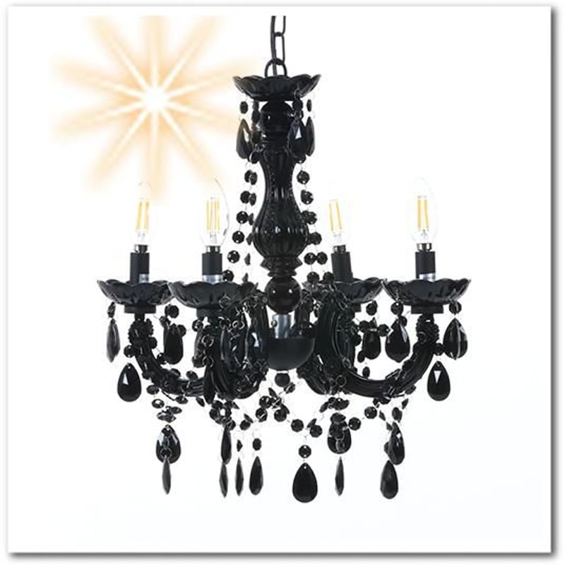 ゴシック調 ブラックシャンデリア 4灯 ペンダントライト | LarumDeco