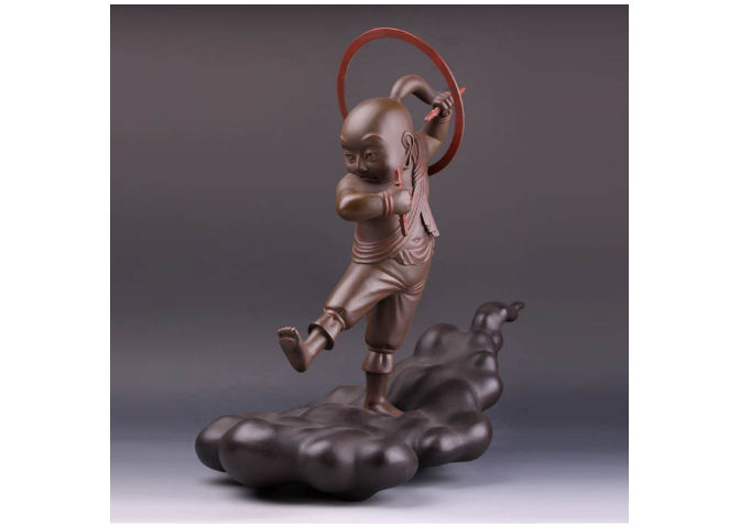 韋駄天童子籔内佐斗司オブジェ 置物新品