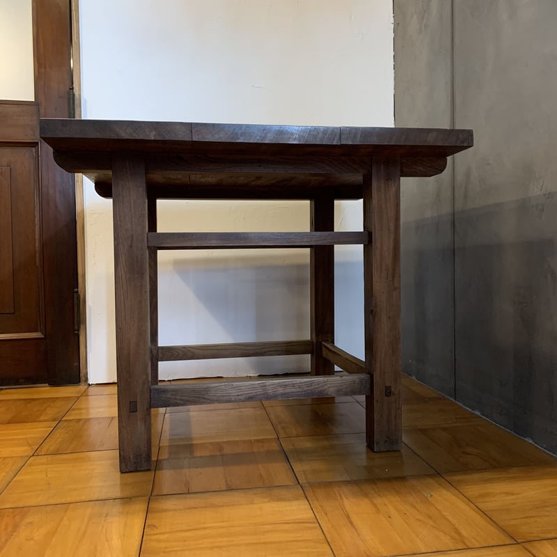 古いテーブル ダイニングテーブル 正方形 作業台 木製 昭和初期 収納