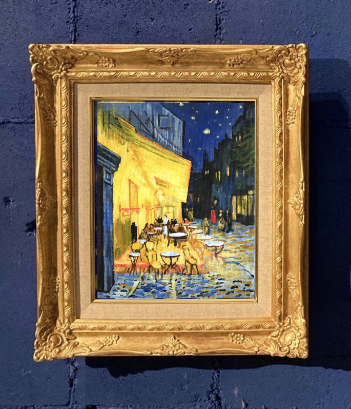 Mサイズ】金枠 ゴッホピカチュウ キャンバス アート ゴッホ美術館