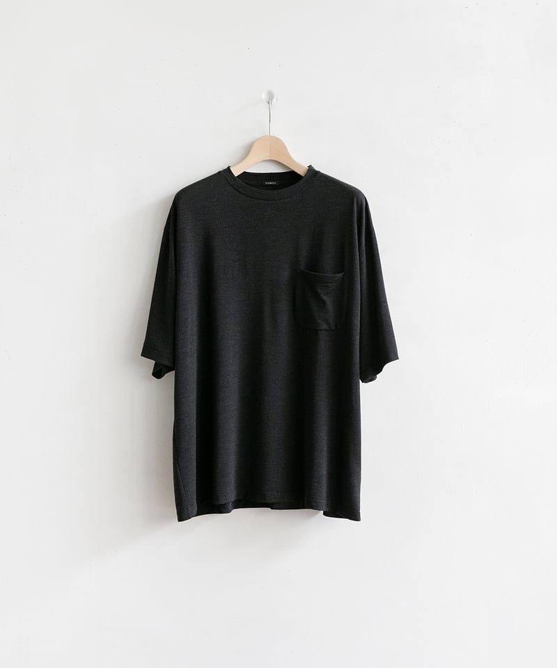 ○美品【comoli】 23ss サマーウール半袖 NAVY サイズ3 COMOLI サマー