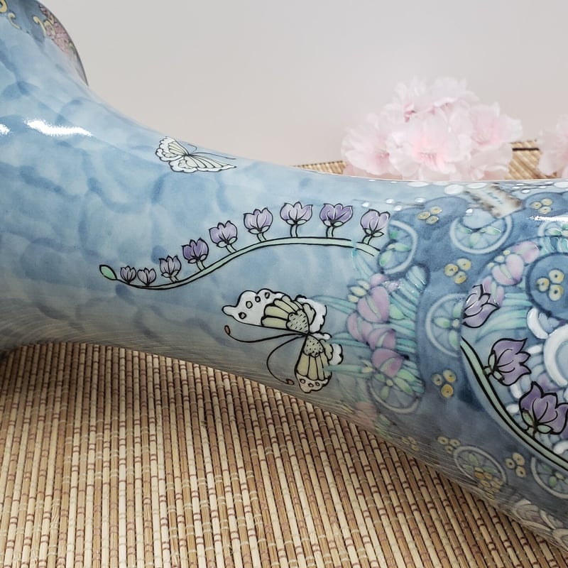 激レア】六代 走波 壺 花瓶 レトロ 33cm 激レア】六代 走波