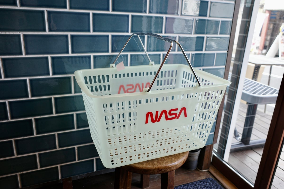 新品 NASA 蓄光 ショッピングバスケット かご 収納 アメリカ USA