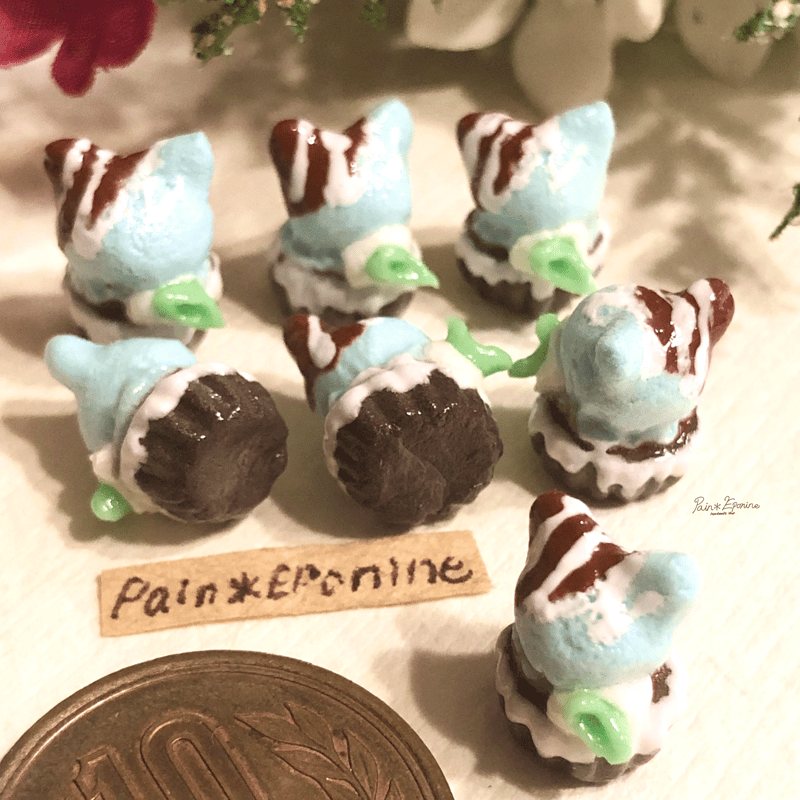 ミニチュア】にゃんこチョコミントアイス | Pain＊Eponine