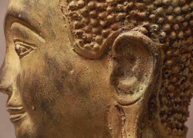 タイ/スコータイ王朝/仏像/頭部/仏頭/青銅/アユタヤ/カンボジア/古い仏