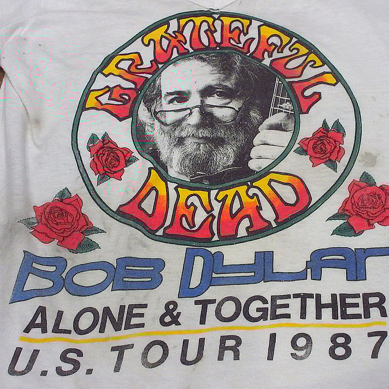 ビンテージ80's○GRATEFUL DEAD BOB DYLAN 1987年ツアーTシャツ白