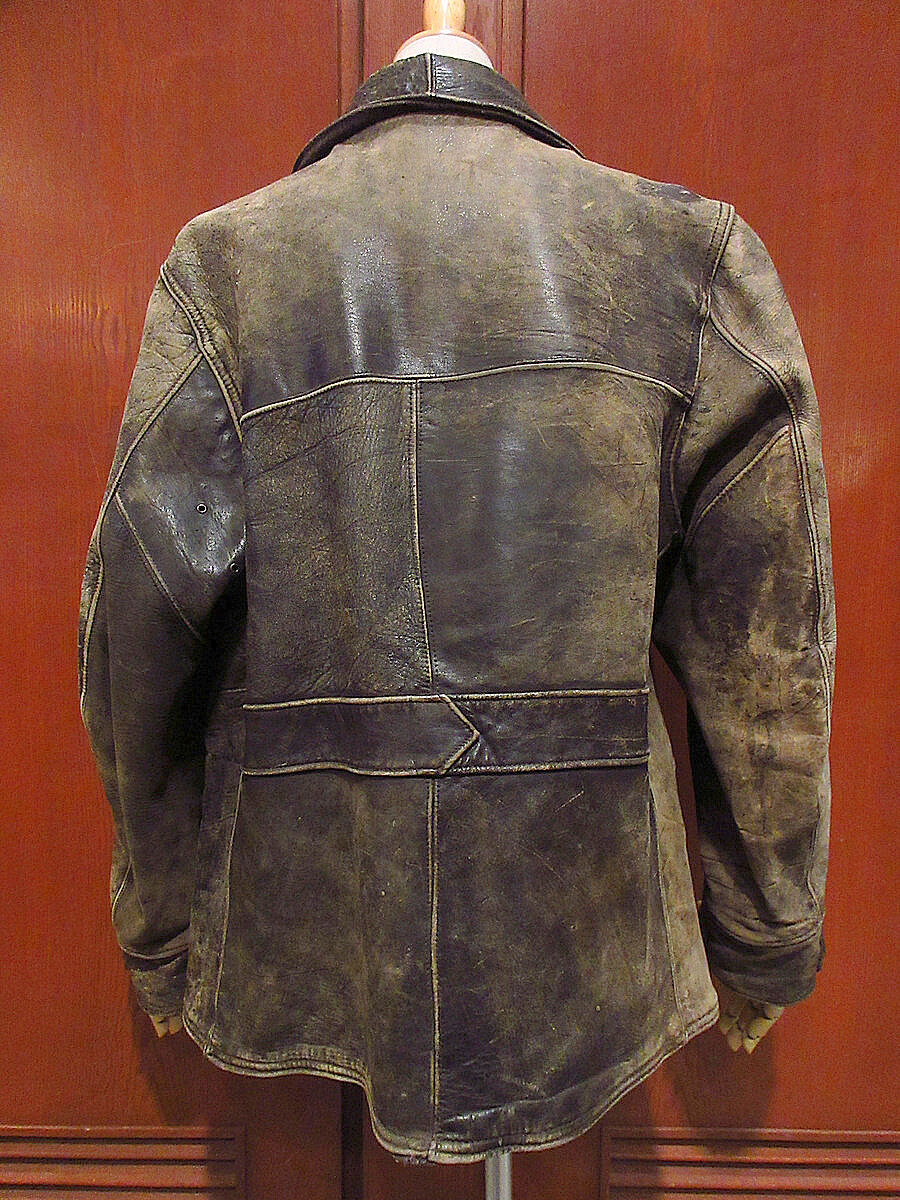 ビンテージ30's40's○ホースハイドカーコート○230118j2-m-jk-lt古着革