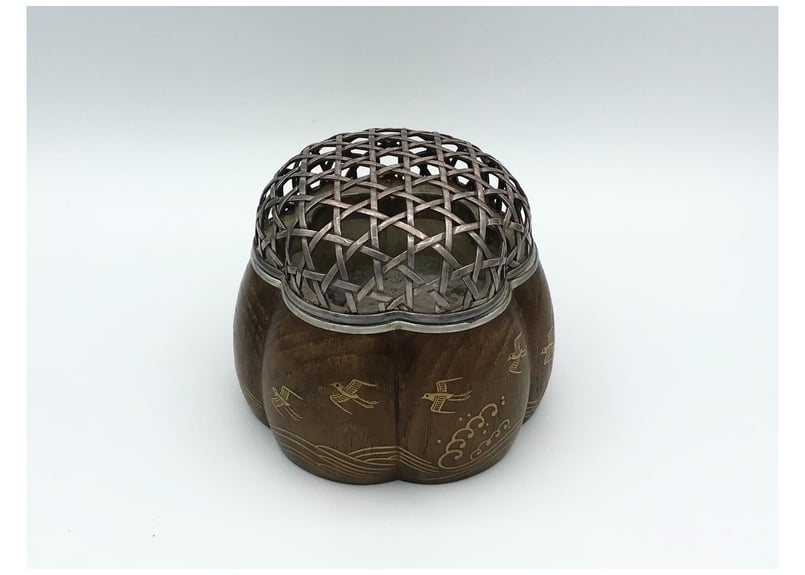 本桑波千鳥蒔絵火取香炉（幽光斎箱書）／おつとめ品【香道具ファンドNo