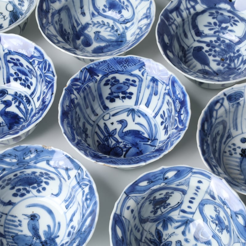 明 古染付芙蓉手花鳥文小鉢 二十客揃 | LYAN ARTS' Collection onl