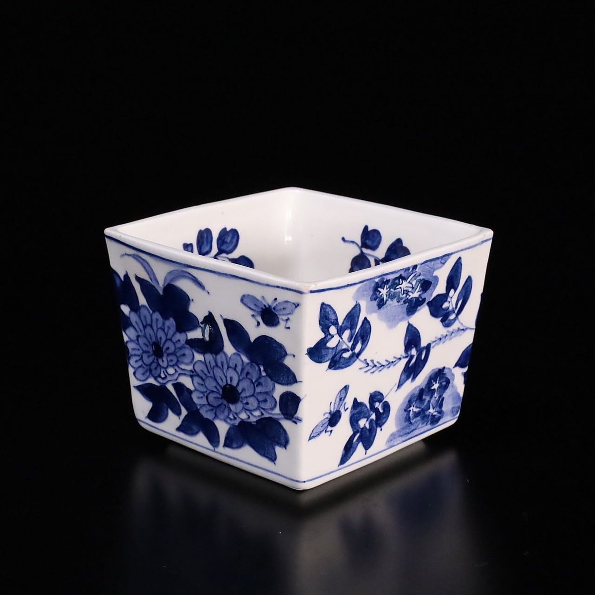 オランダ銅版小鉢】染付人物風景文小鉢(デルフト）18世紀後半〜19世紀