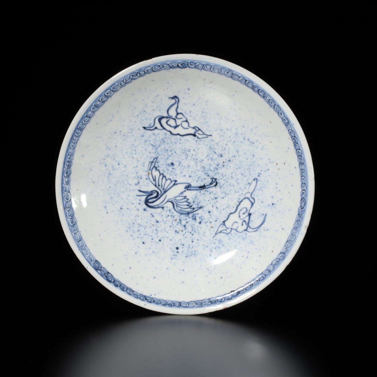 中国 南京染付 神獣文 小皿 豆皿 5客 時代箱付 C R7810 中国南京染付神